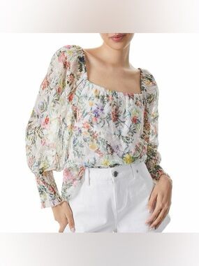 Alice + Olivia Rowa Floral Top size XL